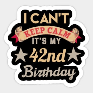 42nd birthday gift Sticker